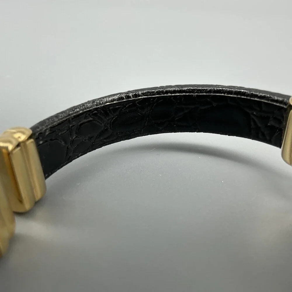 Vintage Black Hills Gold Womens Watch 23mm 12K Gold Leaves Cuff New Battery